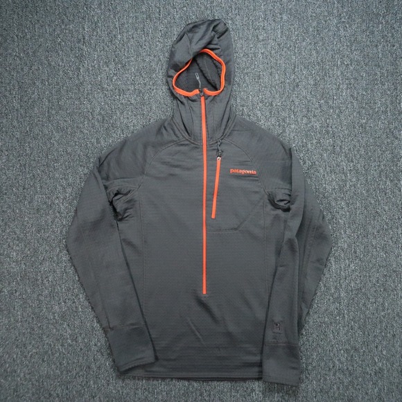 Patagonia Hoodie Men Extra Small Gray R1 Hoody Waffle Knit Zip Pullover XS
